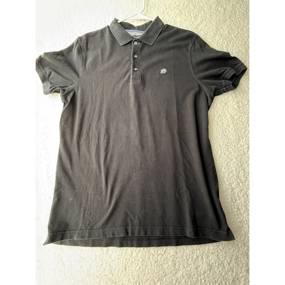 Banana Republic Shirt Mens Large Black Knit Short Sleeve Standard Fit Elephant